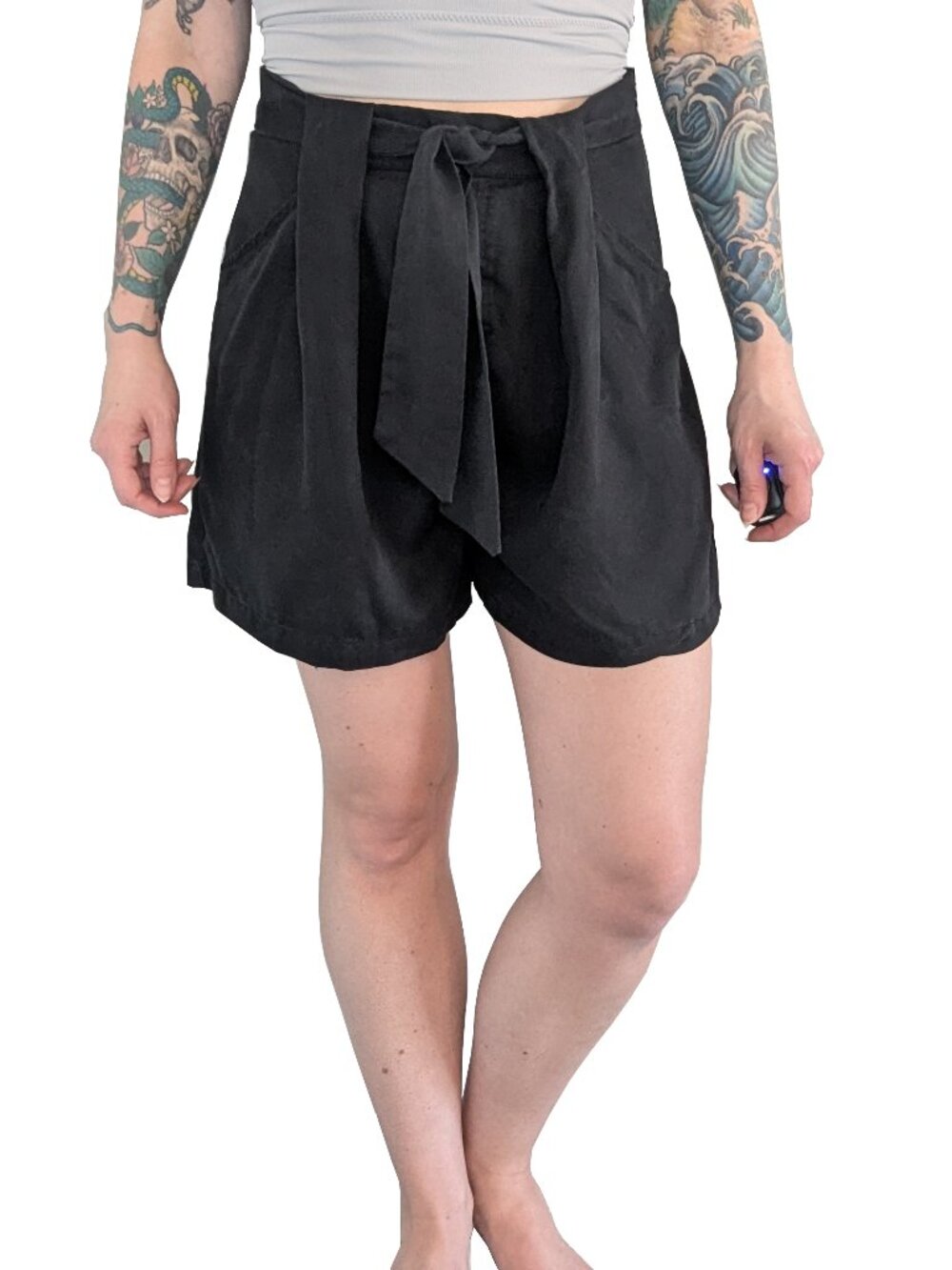 Amour Vert Eldora Tencel Twill Shorts Black | S